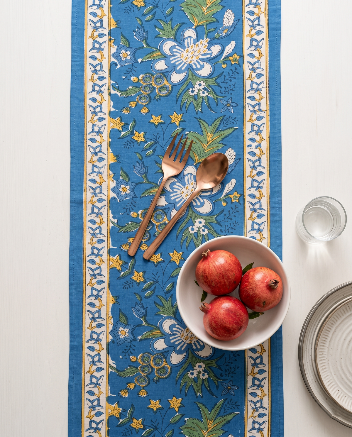 AZURE BLOSSOM TABLE RUNNER
