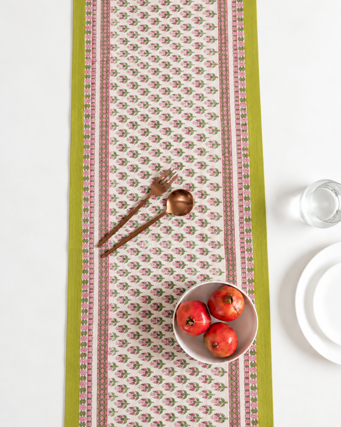 PINK PETAL BUTI TABLE RUNNER