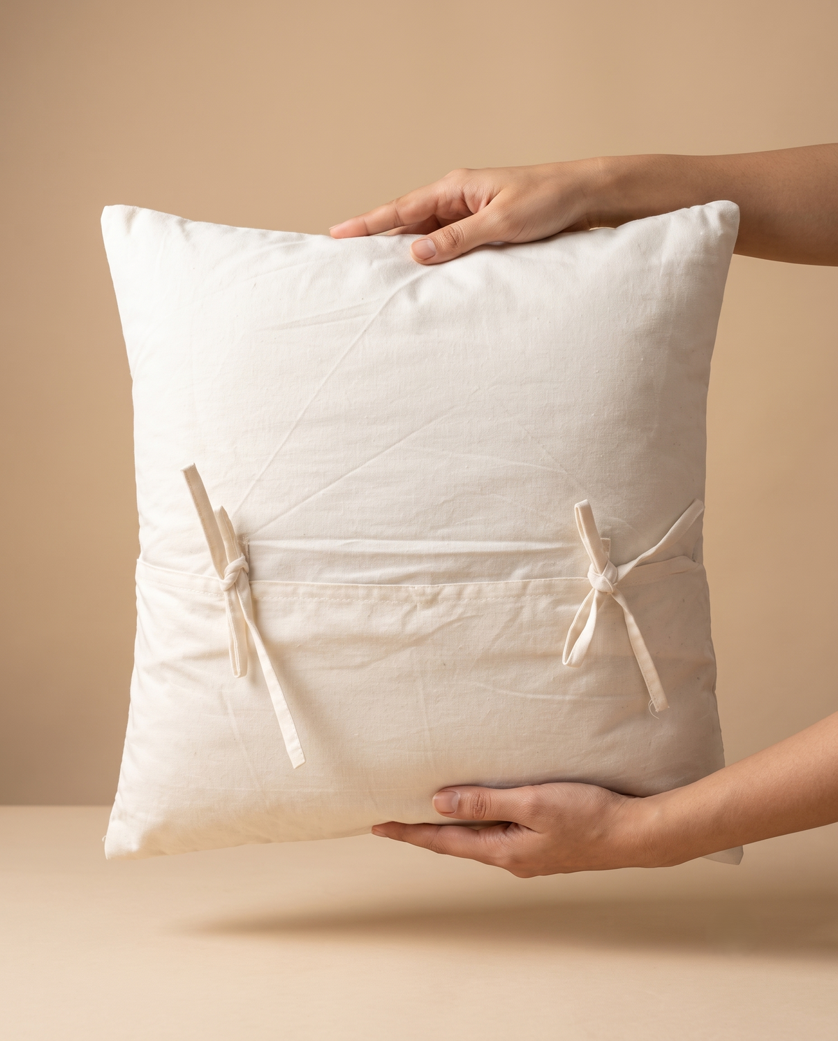 Neel Bagh Floral Handblock Jute Cushion Cover