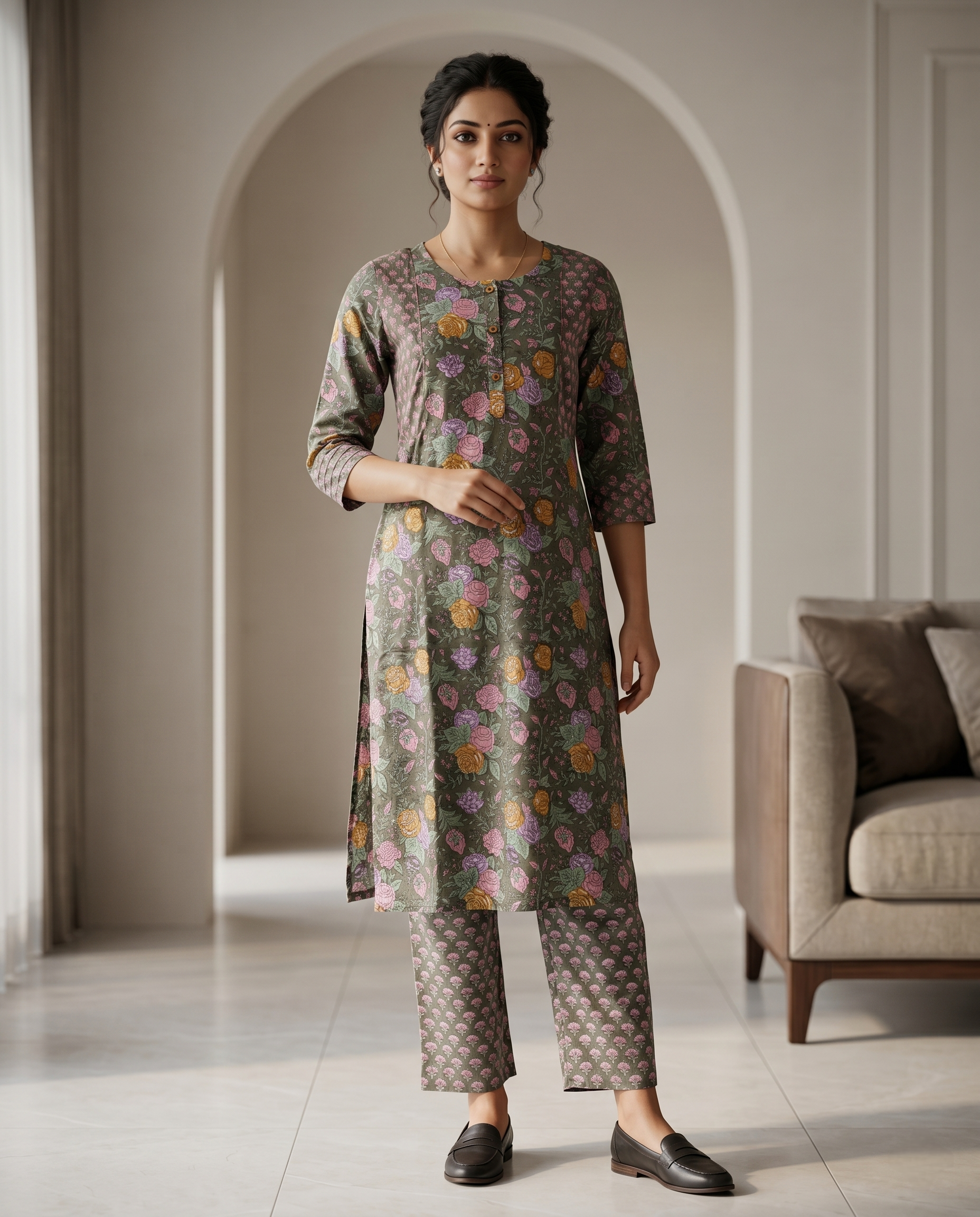 EVERYDAY GRACE KURTA PANT SET - PREMIUM COTTON