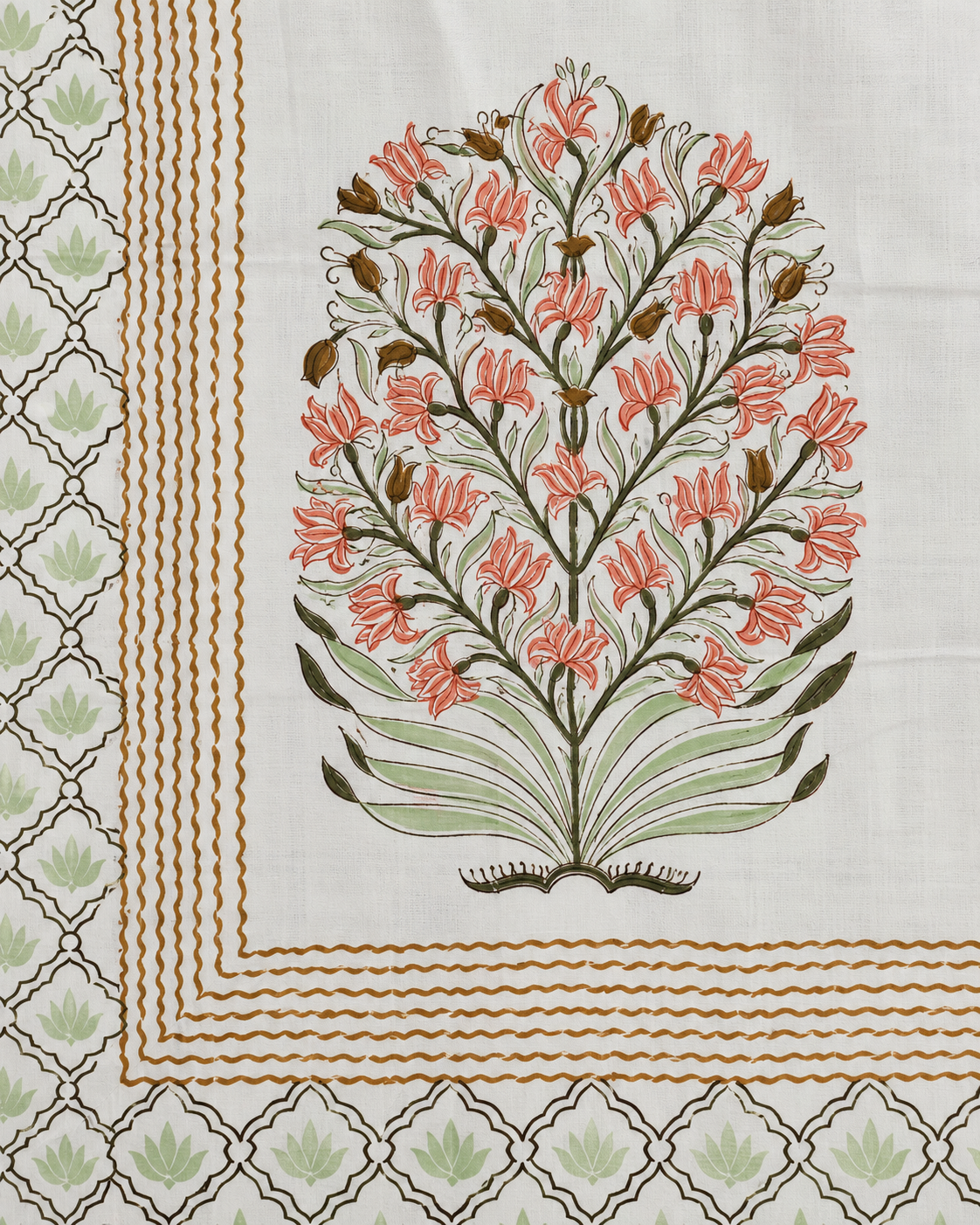 The Peach Blossom Tree Premium Cotton Bedsheet