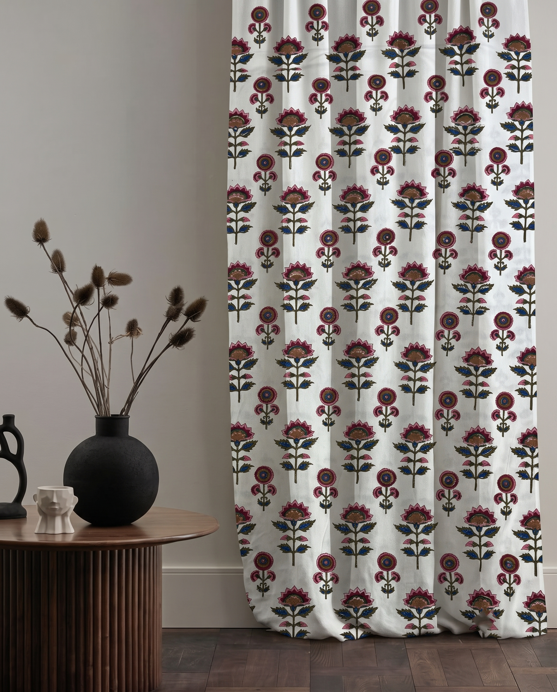 Gulmohar Hand Block Printed Curtain