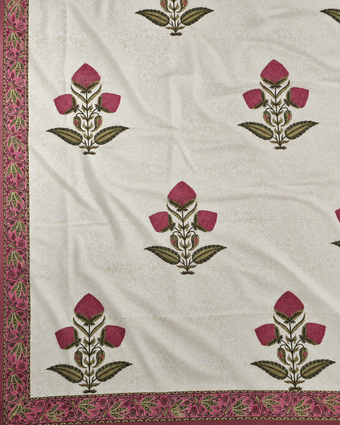 The Dusty Pink Floral Butta Premium Cotton Bedsheet