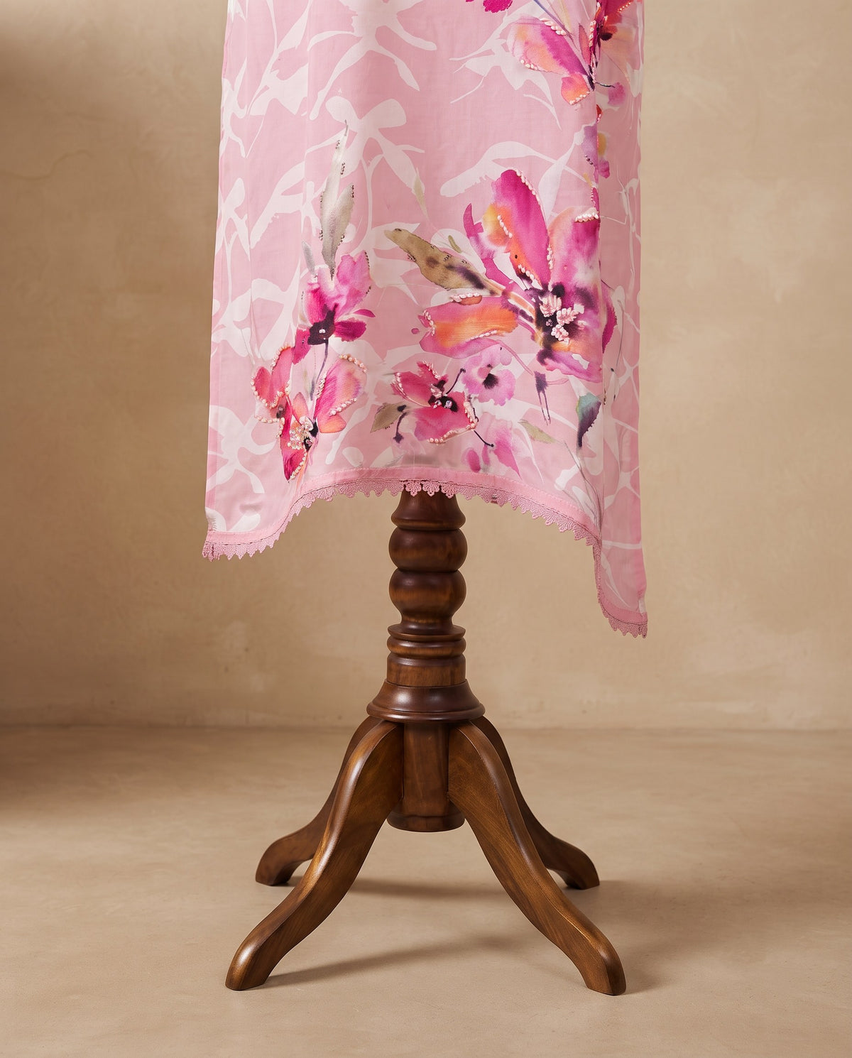 Blush Pink Watercolour Floral 3 PC Suit Fabric