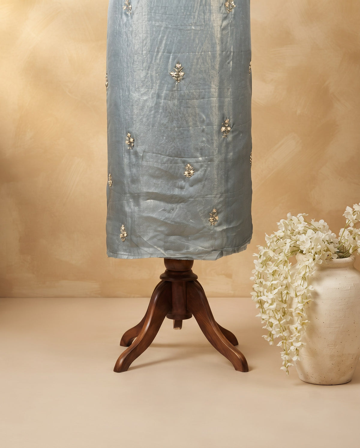 Ice Blue Tissue Gota Butti 3 PC Suit Fabric