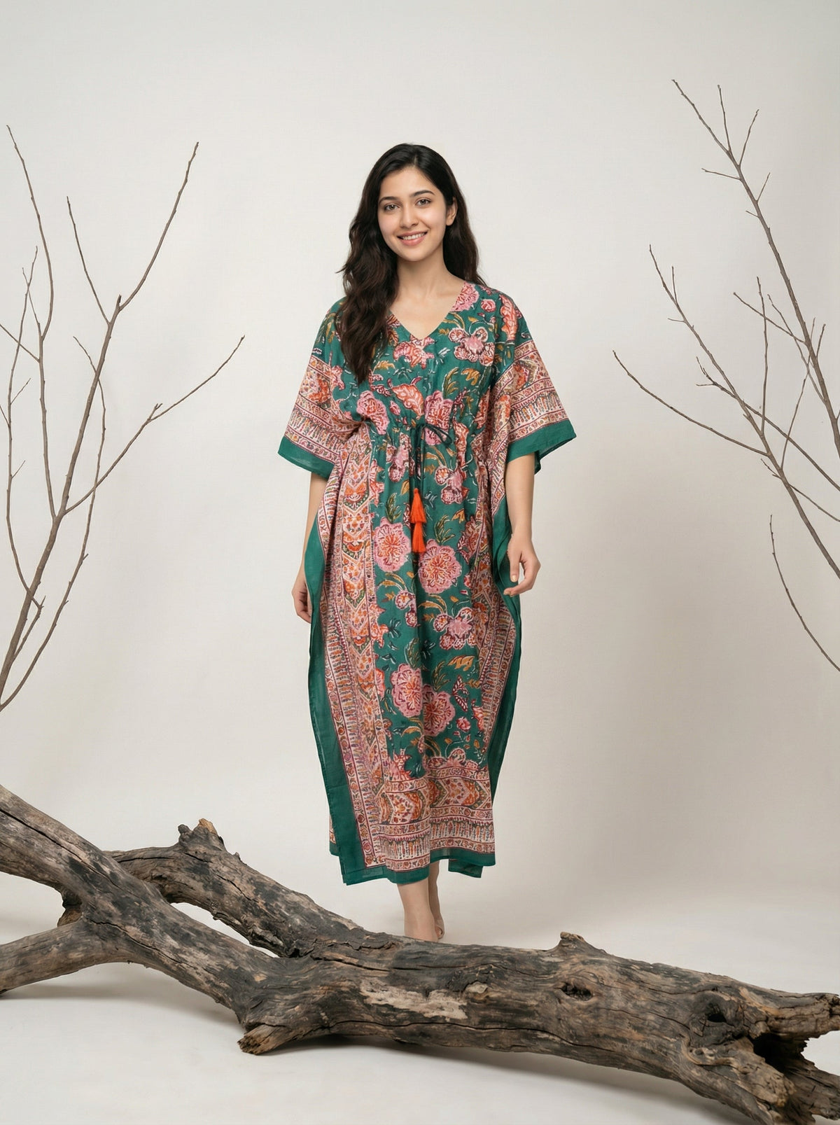 Long mul cotton kaftan