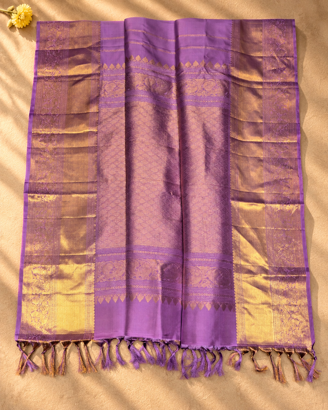 Purple Gold Zari Kanjivaram Saree