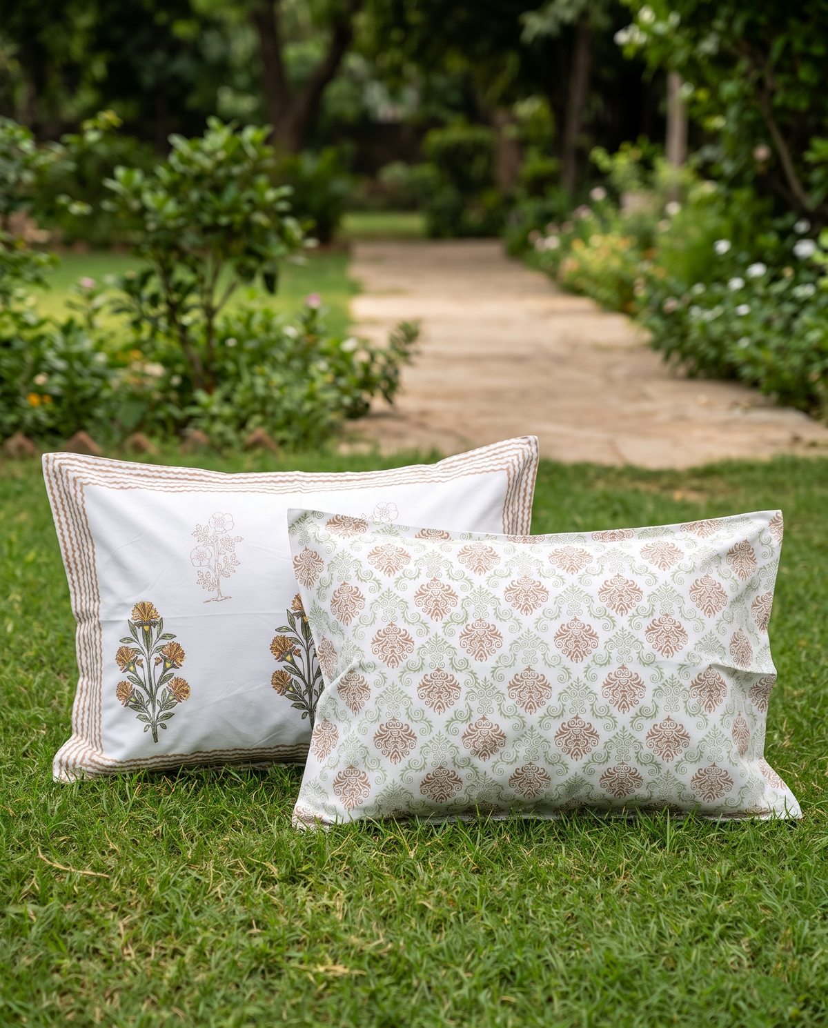 The Golden Meadow Floral Premium Cotton Bedsheet