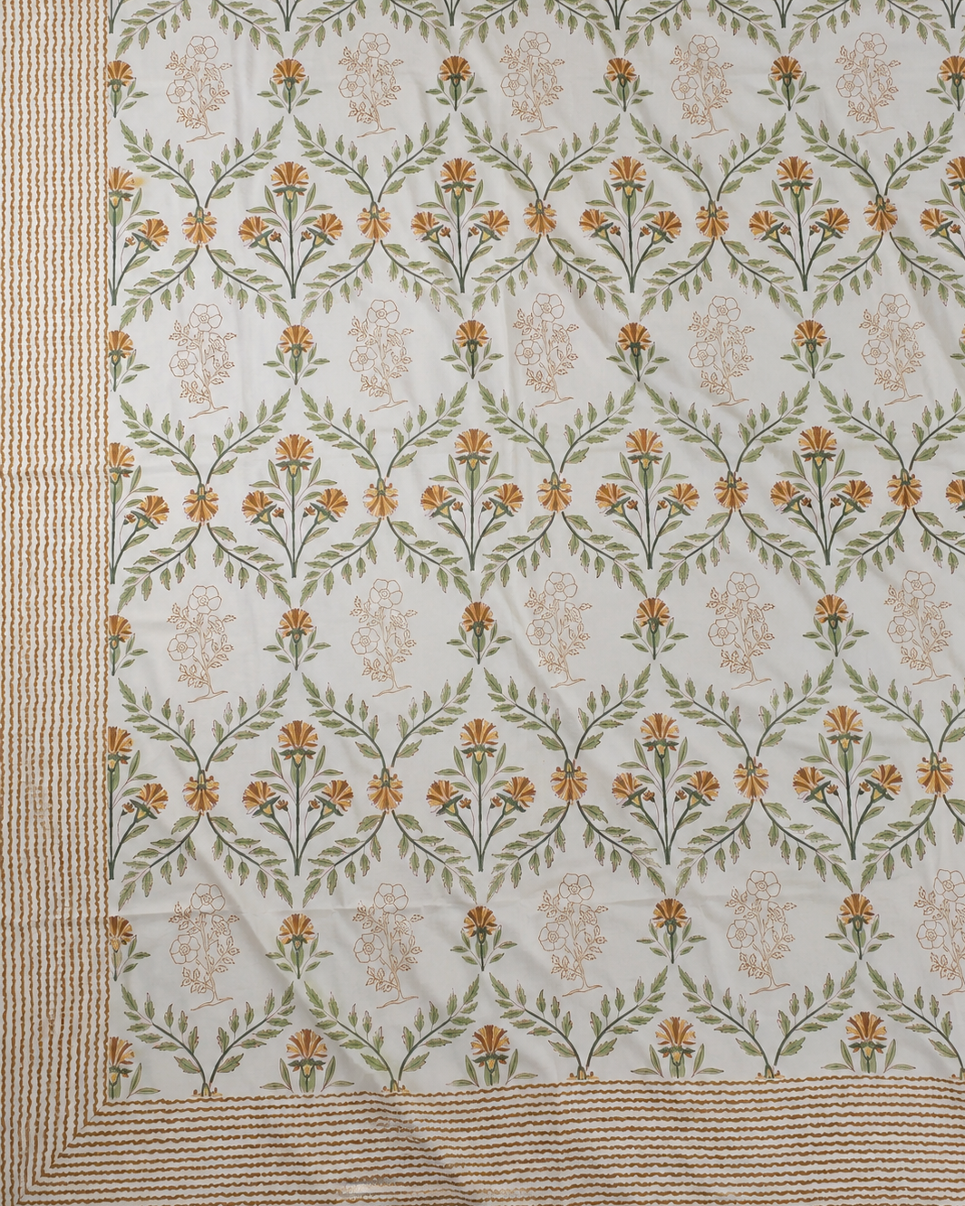 The Golden Meadow Floral Premium Cotton Bedsheet
