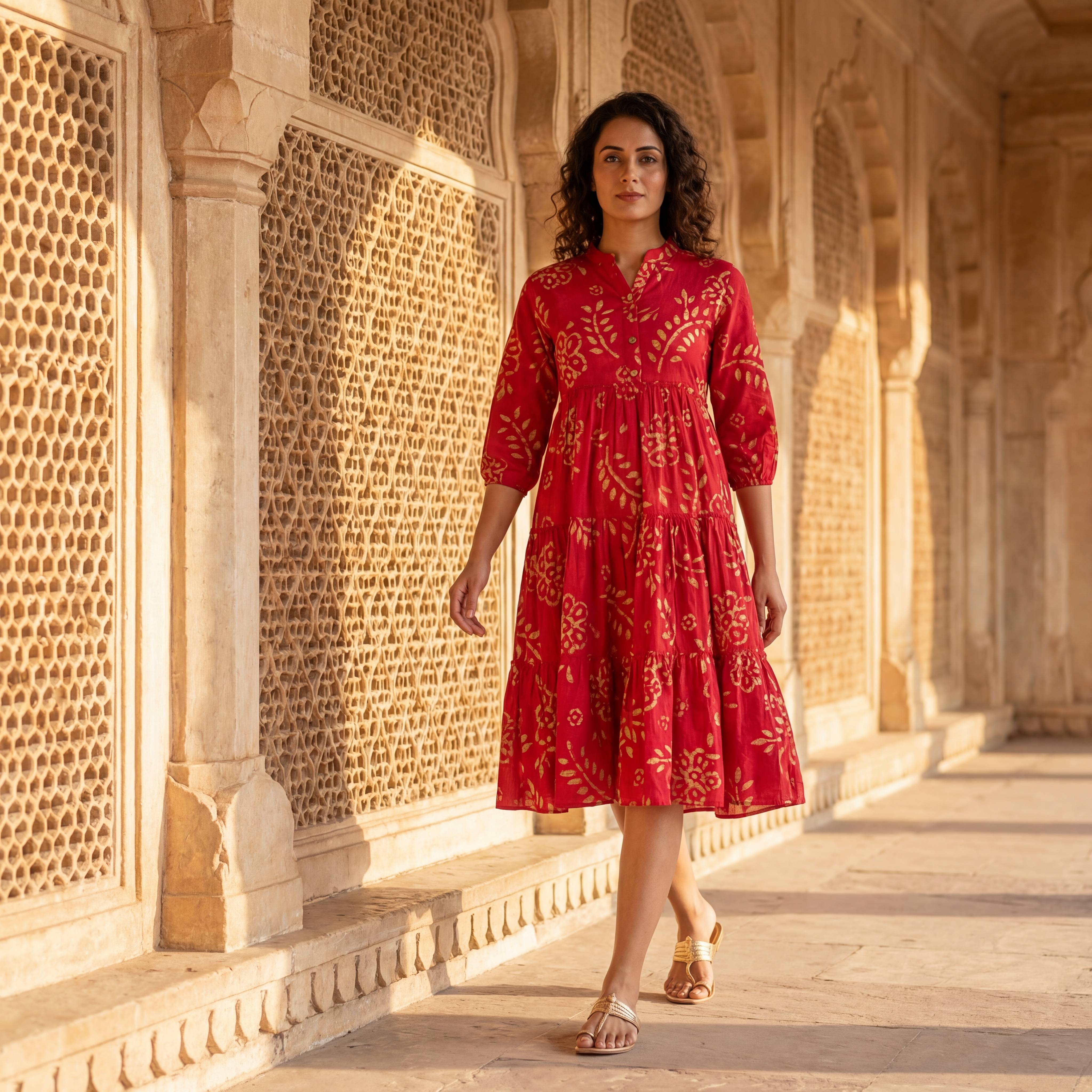 Urban Rang Cotton Hot Pink Frock