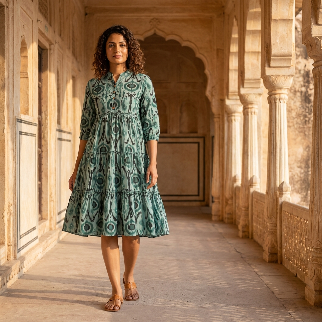 Urban Rang Cotton Sea Green Frock