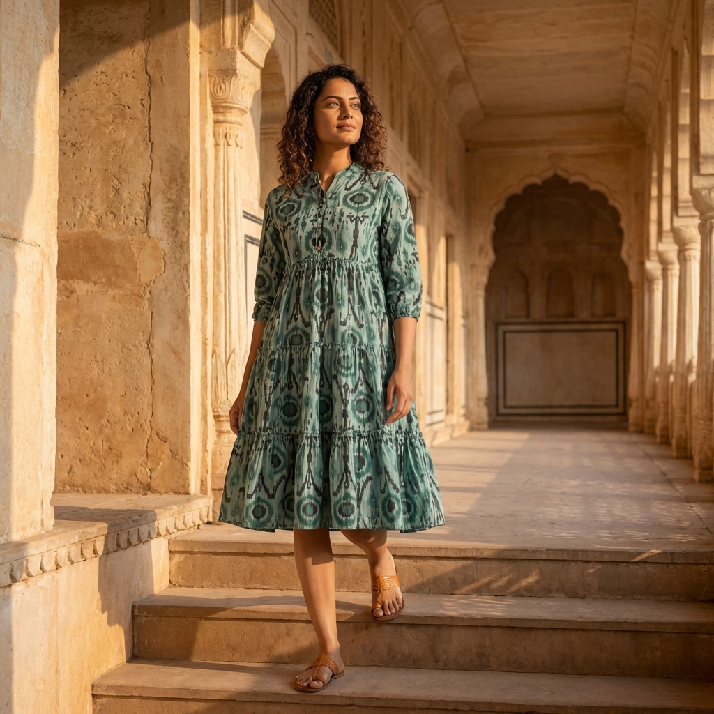 Urban Rang Cotton Sea Green Frock