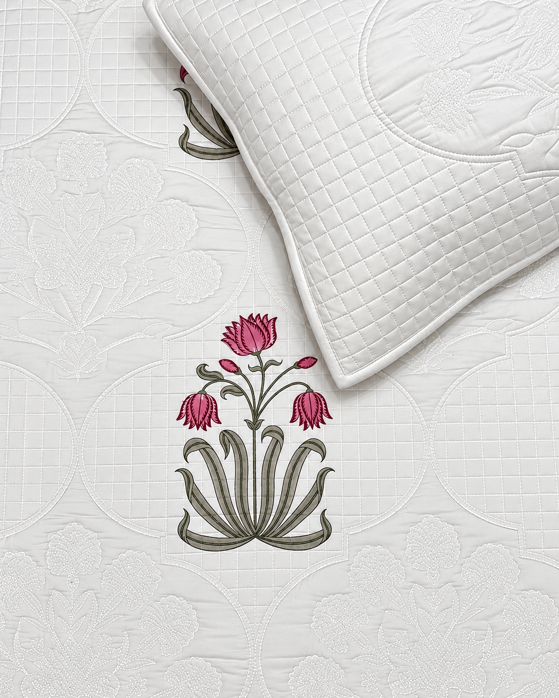 ROSE TULIP HERITAGE QUILTED BEDCOVER