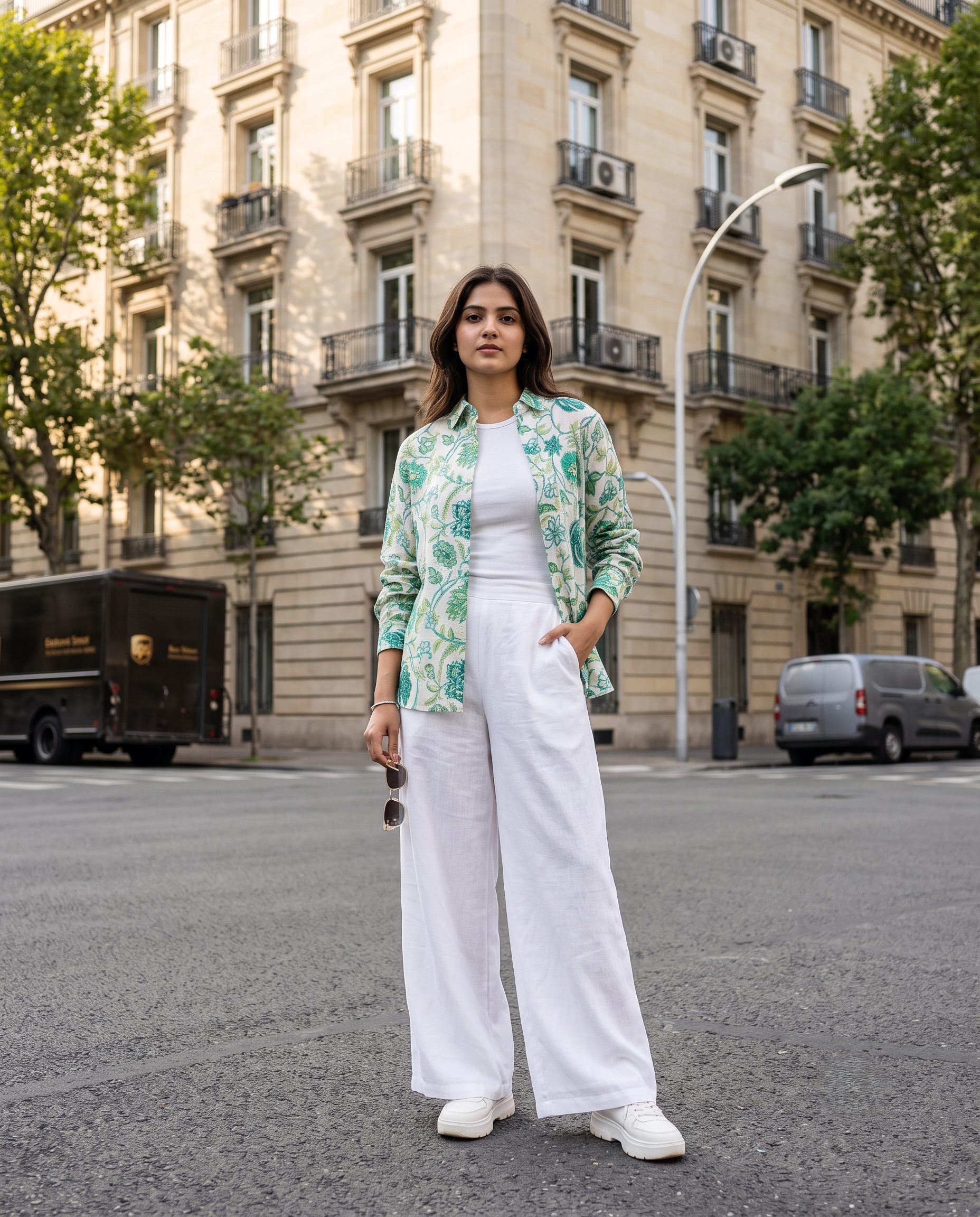 Bamboo Silk 150 GM Green Botanical Shirt
