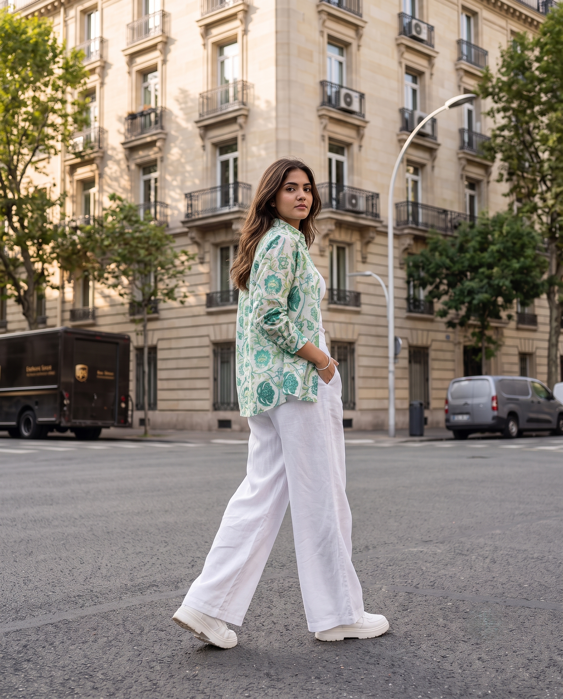 Bamboo Silk 150 GM Green Botanical Shirt