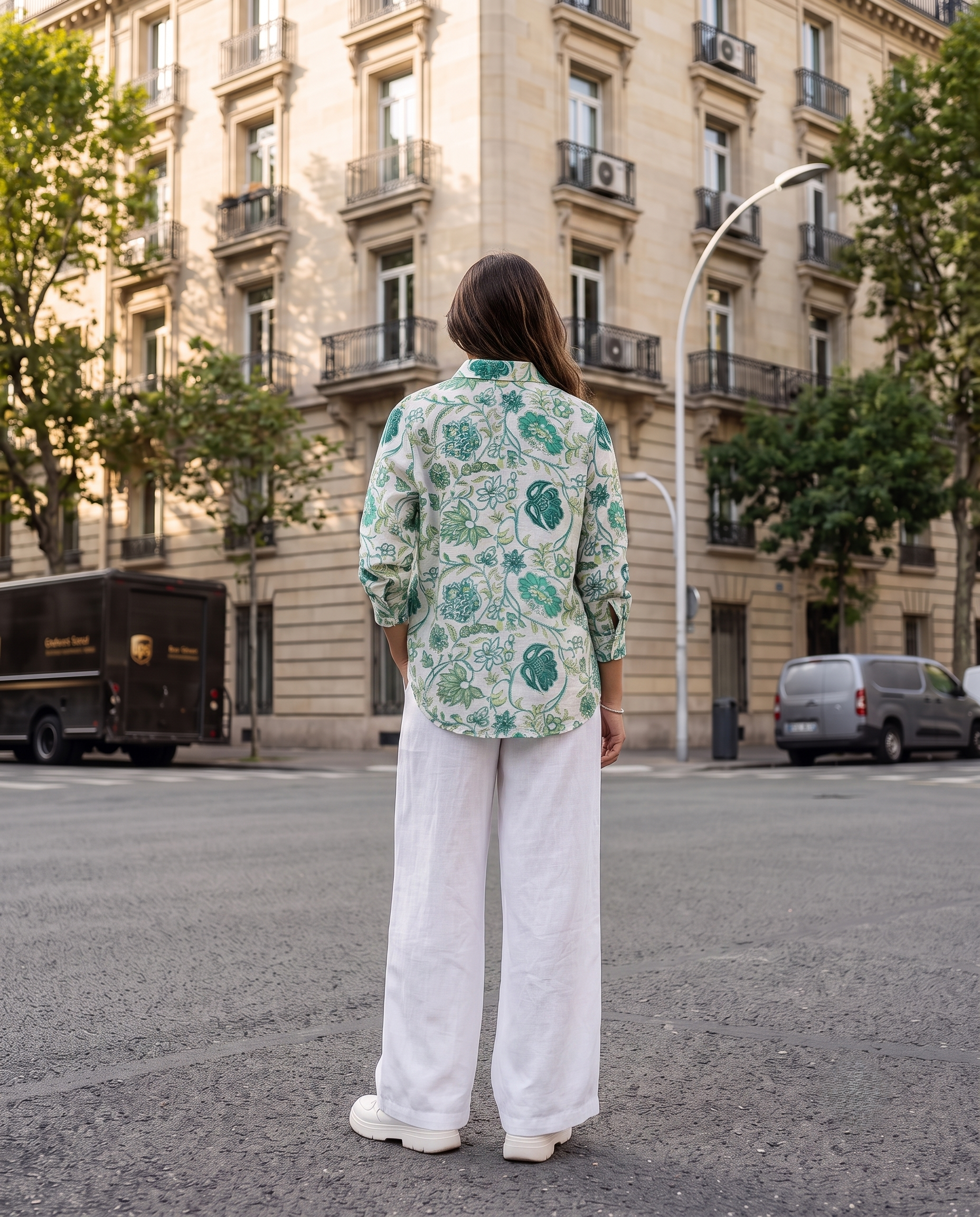 Bamboo Silk 150 GM Green Botanical Shirt