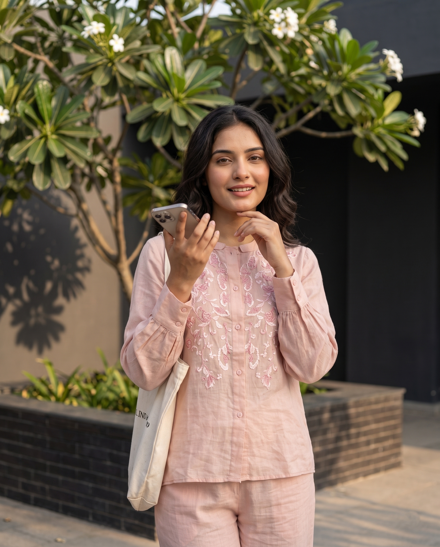 Rose European Linen Top - Dusty Pink