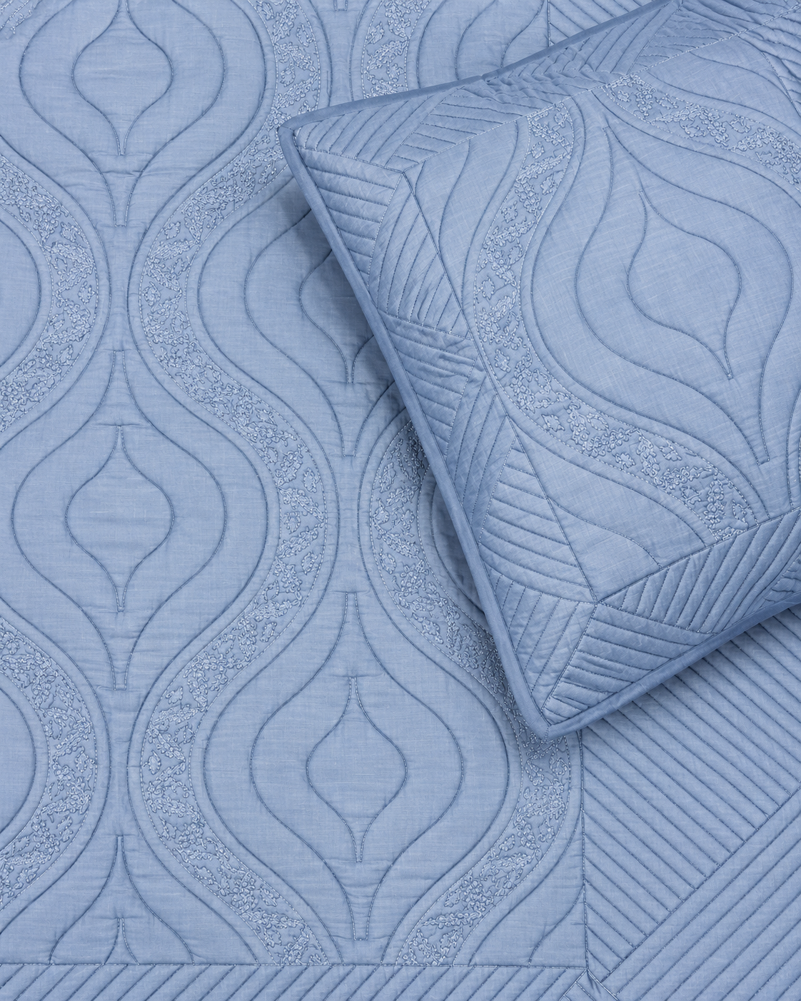 SKY BLUE SERENITY PREMIUM QUILTED BEDCOVER