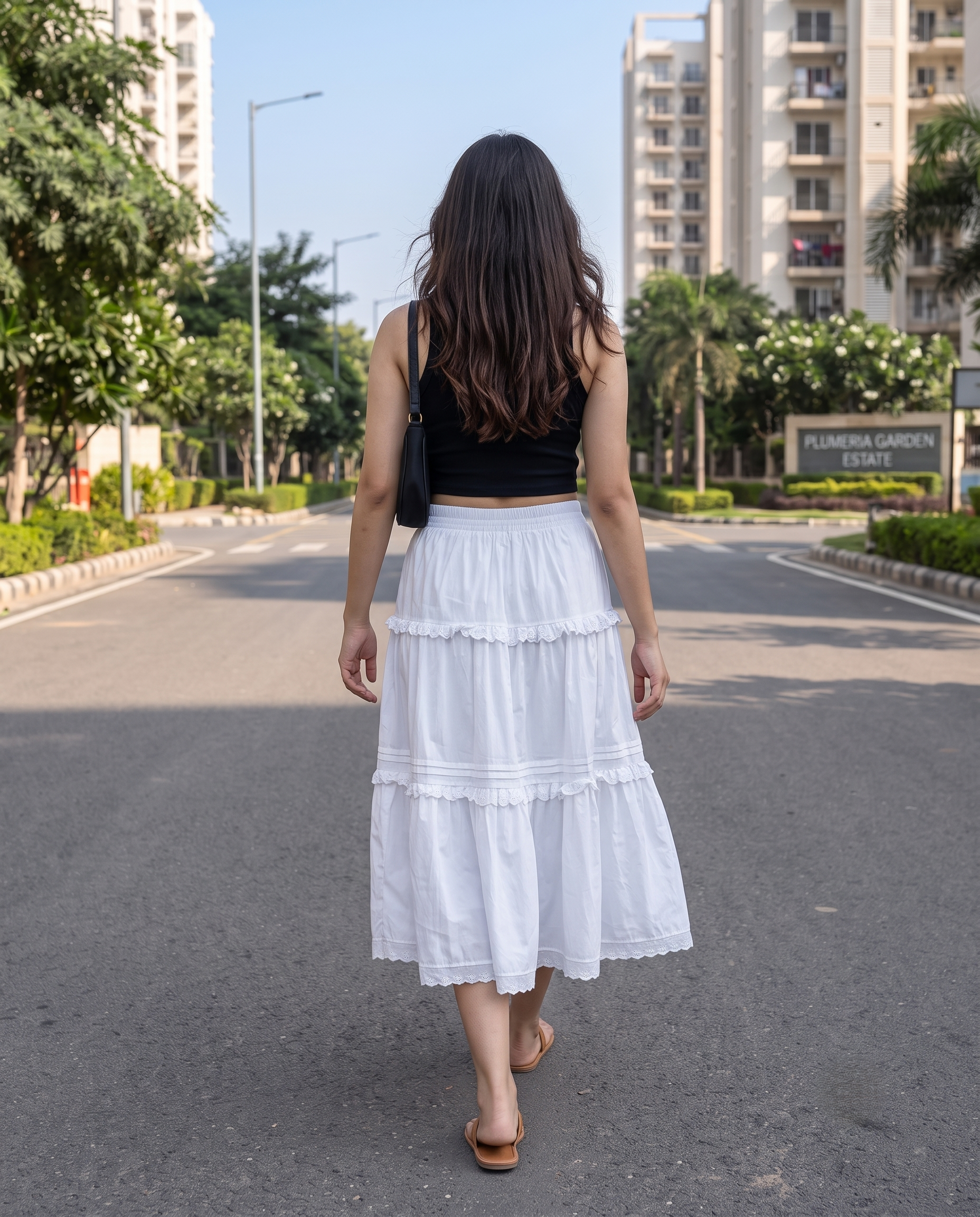 Florence Lace Tiered Skirt – Pure White