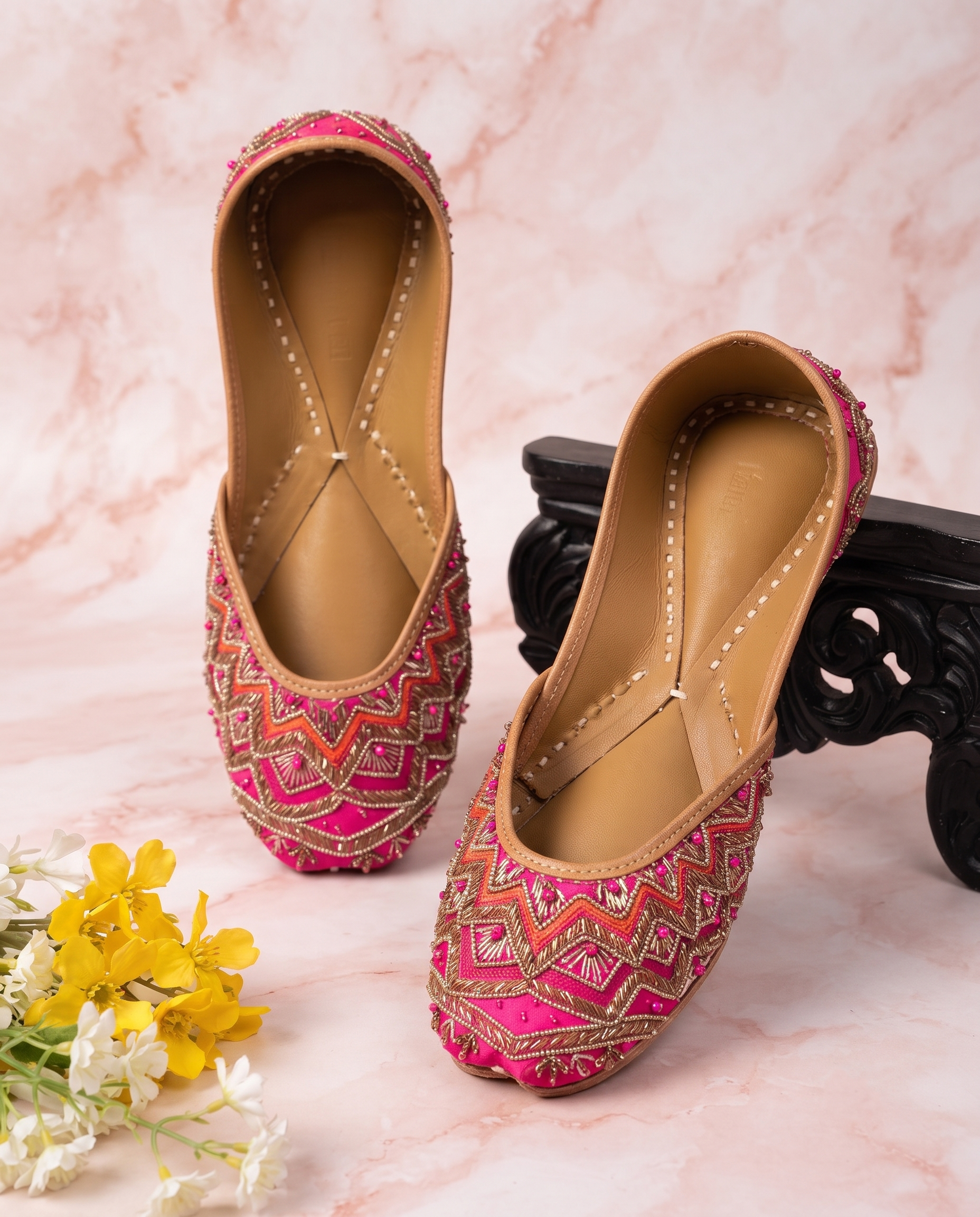 Pink Heritage Royale Pure Leather Handcrafted Jutti