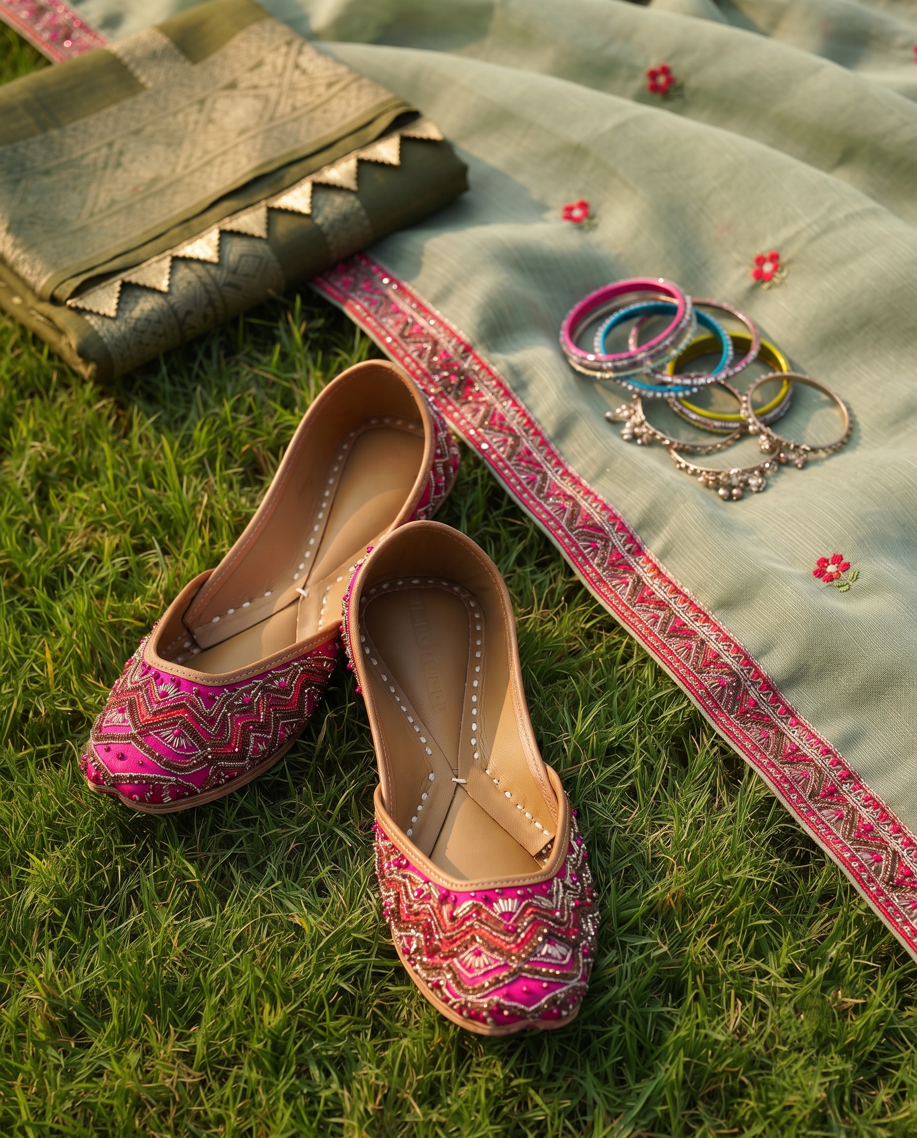 Pink Heritage Royale Pure Leather Handcrafted Jutti