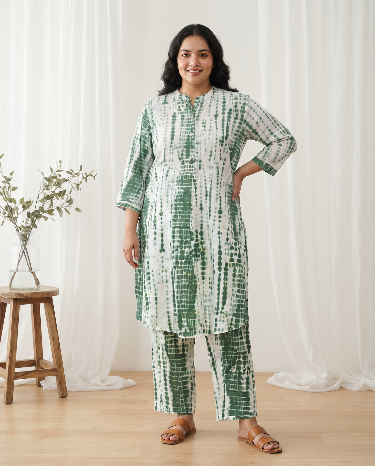 SAIRA TIE DYE 2 PC SET - GREEN