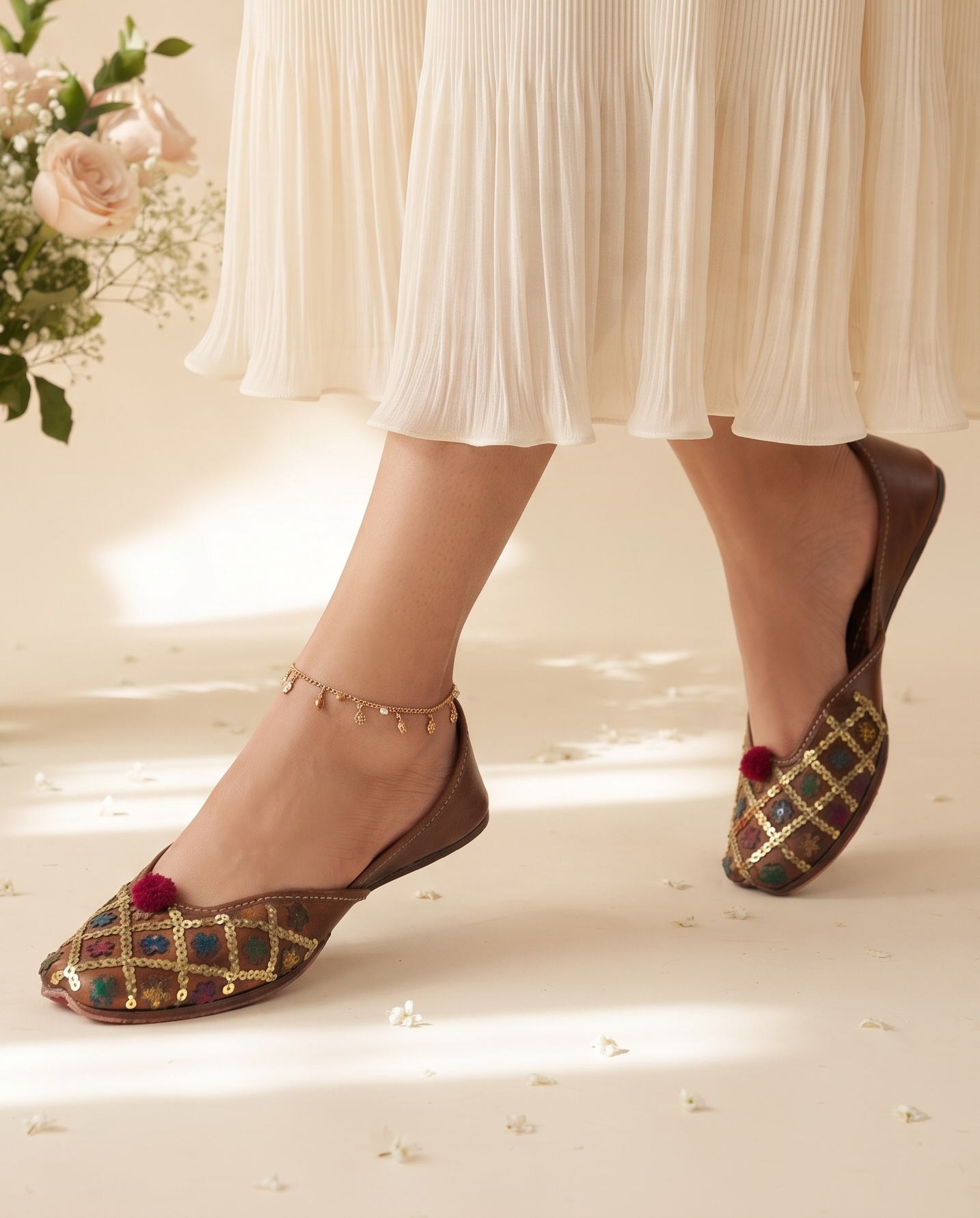 Rustic Mosaic Pure Leather Handcrafted Jutti