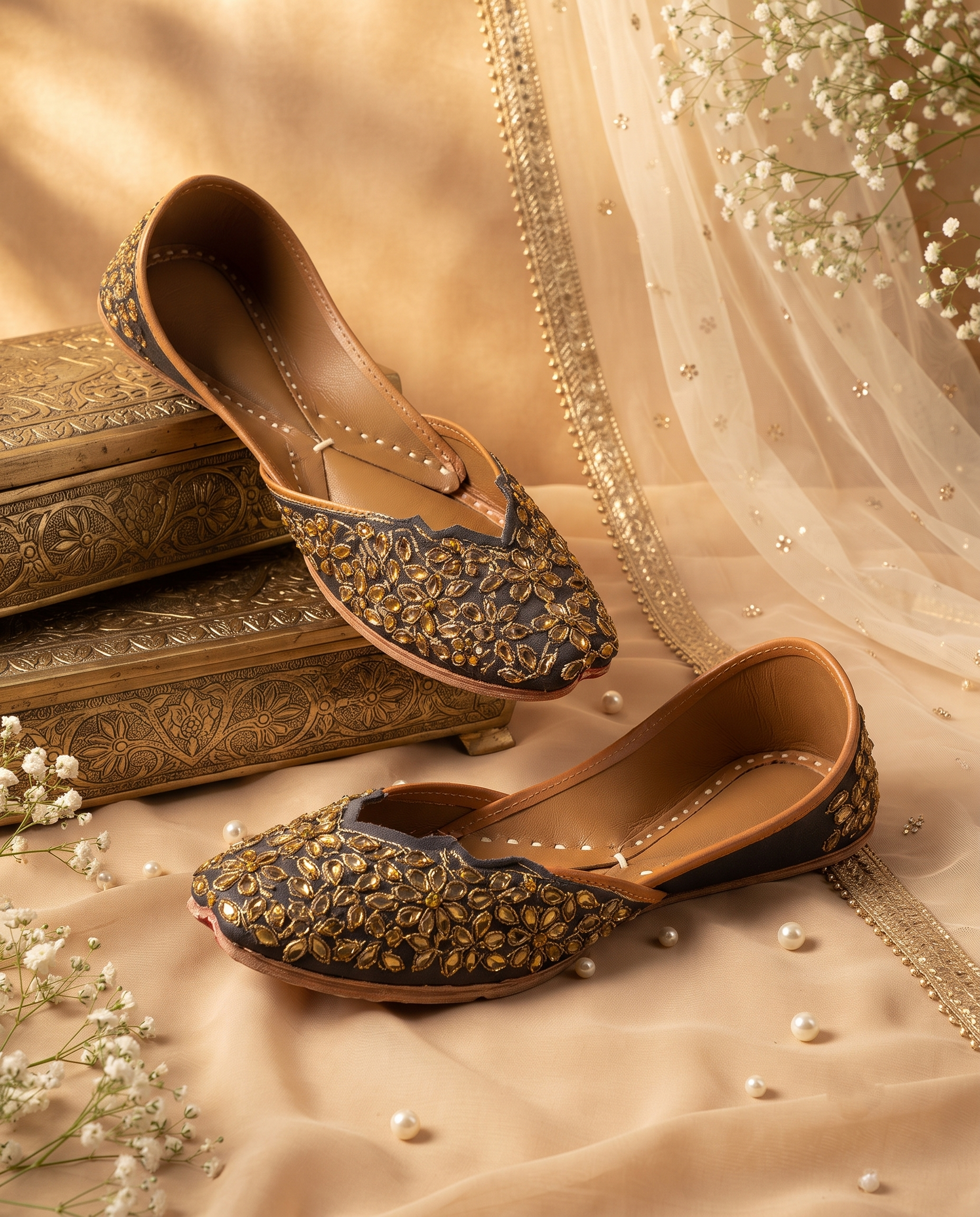 Royal Mughal Pure Leather Handcrafted Jutti